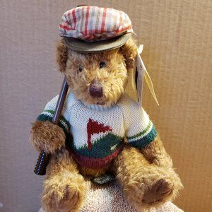 Collectible Jointed Teddy Bear Bears From The Past Golfer Golf Bogey Jr with Tag